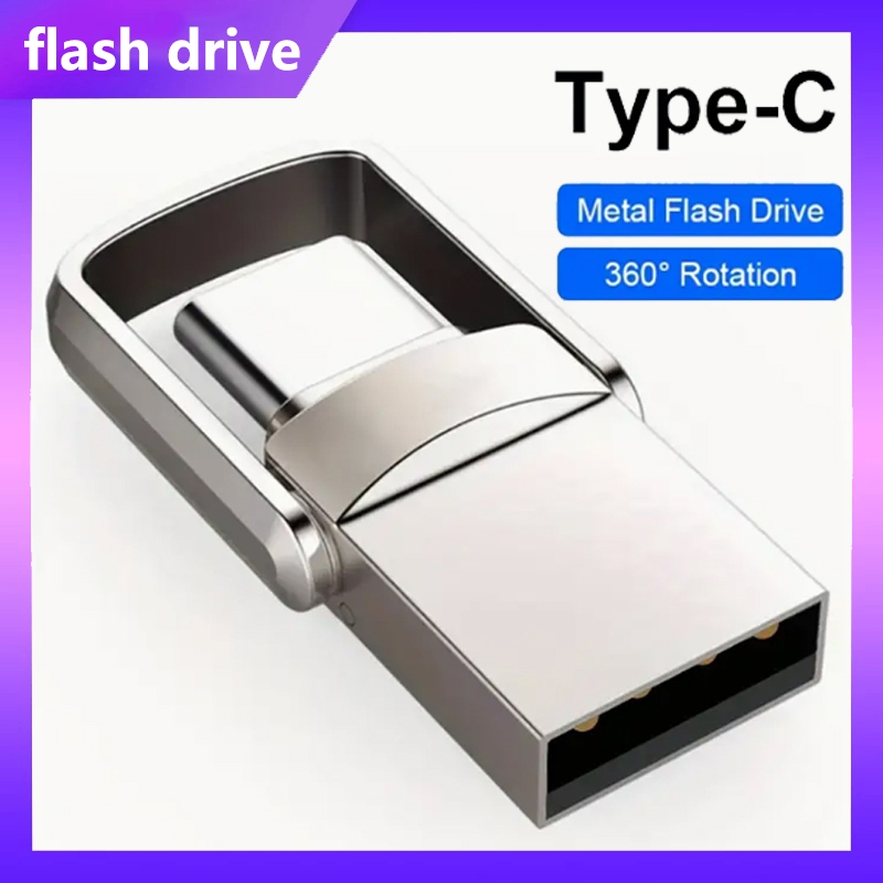 【✅COD] แฟลชไดรฟ์ Type-C 2 in 1, การส่งสัญญาณความเร็วสูง USB 3.1, 32GB/64GB/128GB/256GB/512GB/1TB/2TB, เหมาะสําหรับ iPhone, PC, iPad, Android