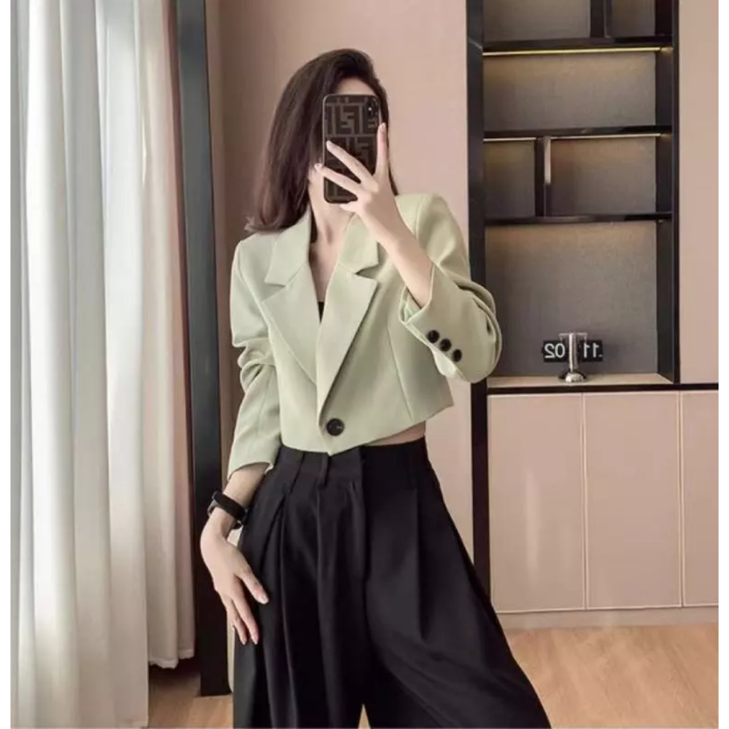 เสื้อสูทสั้นสุภาพสตรีสูทปกสั้นมี4สีขนาด ส-2เอ็กแอล รูปที่ 3