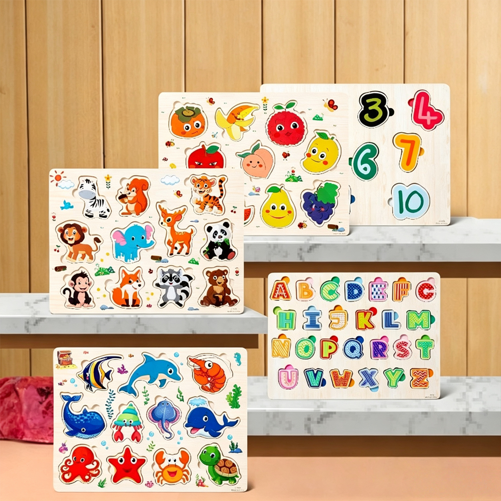 จิ๊กซอว์ไม้ รุ่น ล ขนาด 30x22 ซม. ของเล่นไม้ ฝึกความจํา จินตนาการ ของเล่นเสริมพัฒนาการ ของเล่นเด็ก