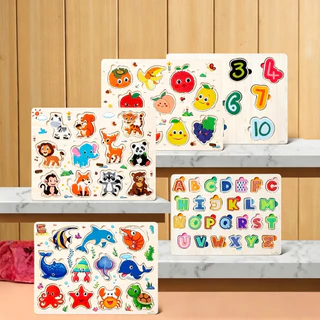 จิ๊กซอว์ไม้ รุ่น ล ขนาด 30x22 ซม. ของเล่นไม้ ฝึกความจํา จินตนาการ ของเล่นเสริมพัฒนาการ ของเล่นเด็ก