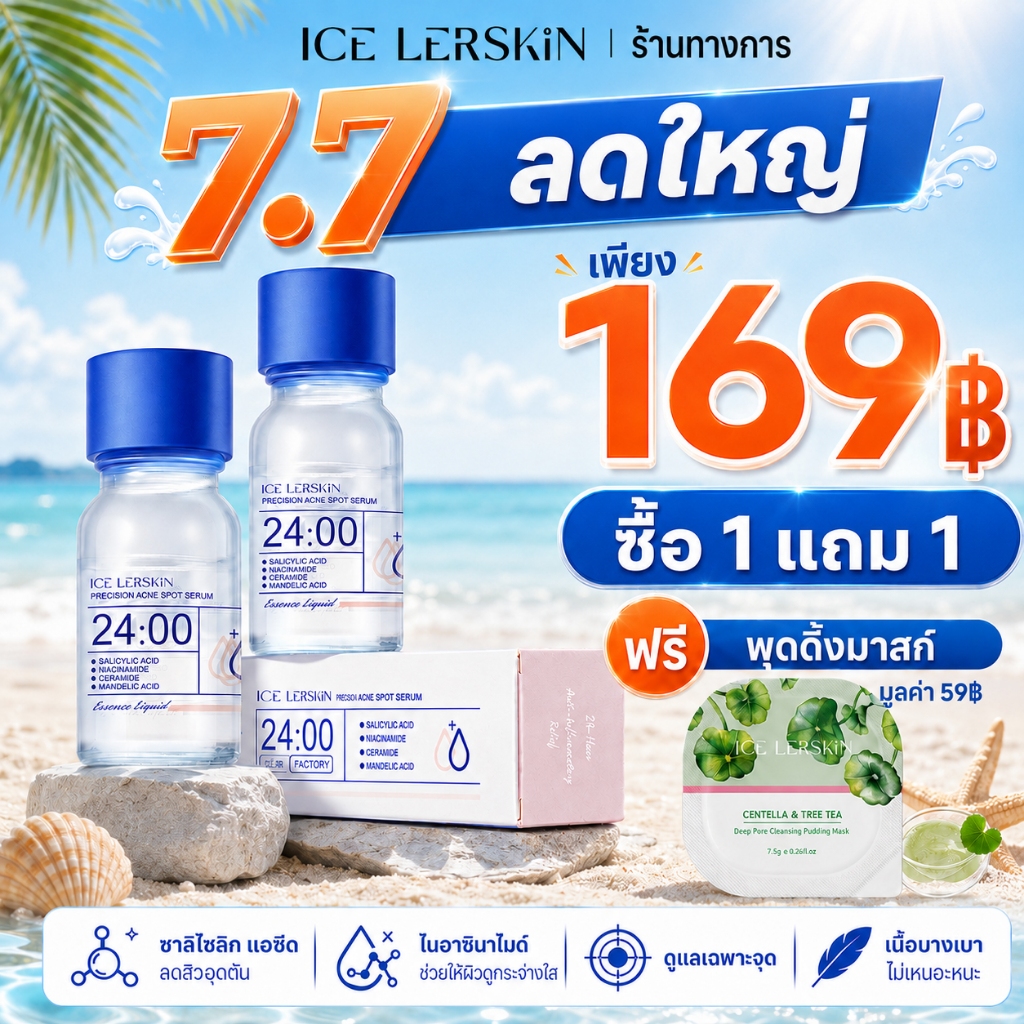 【แถมฟรี】ICELERSKIN เซรั่มลดสิว 10ml ลดรอยแดง-อักเสบ-รูขุมขน แต้มสิวเห็นผลไว ด้วยกรดซาลิไซลิก
