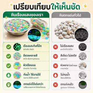 [WEIYI] หินเรืองแสงในที่มืด ก้อนกรวดตกแต่งสวน ตู้ปลา ทางเดิน กระถางต้นไม้ DIY พร้อมส่งจากไทย