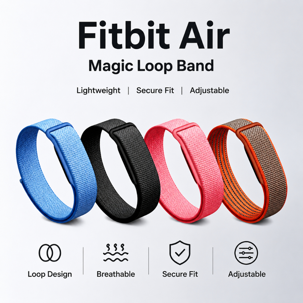 สายรัดกีฬาไนลอนอย่างเป็นทางการสําหรับ Google Fitbit Air,สายรัดข้อมือระบายอากาศแบบนุ่มเปลี่ยนเข้ากันได้สําหรับ Fitbit Air Fitness,ห่วงประสิทธิภาพที่ปรับได้ไมโคร
