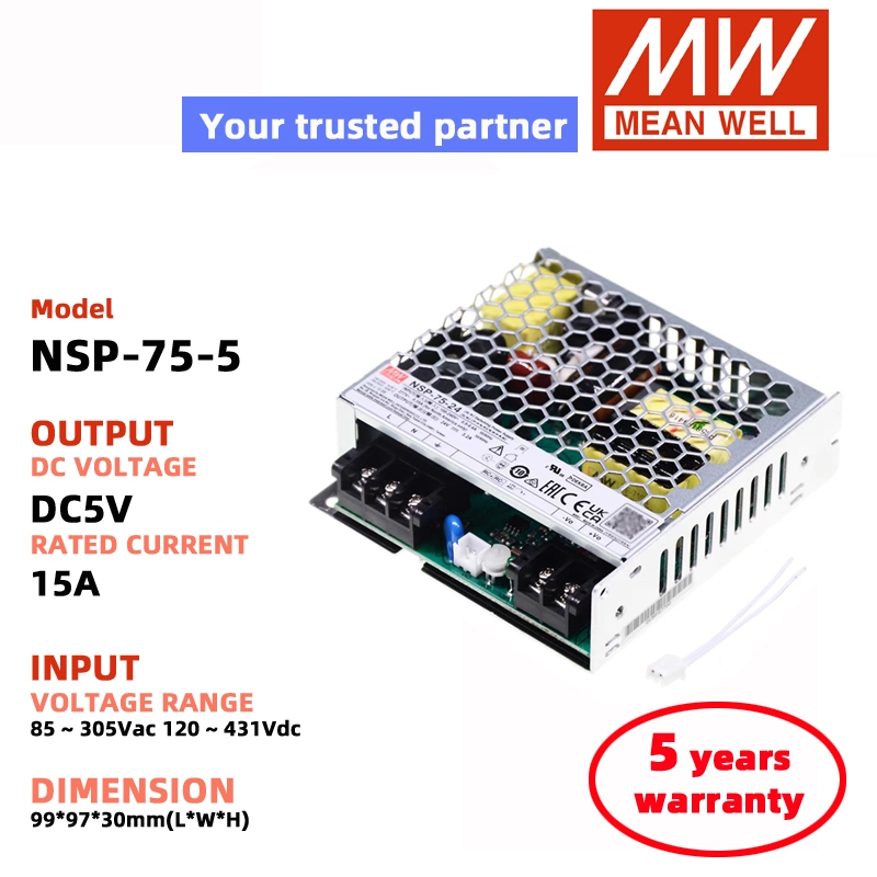 MEAN WELL NSP-75-24 NSP-75-12 NSP-75-5/75-48 15V 36V 60V Switching Power Supply Meanwell DC power