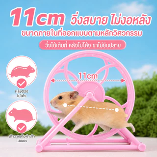 PETLUSCI จักรวิ่งหนูแฮมสเตอร์ วงล้อวิ่งแฮมเตอร์ ลู่วิ่งเงียบ 11 ซม. ของเล่นหนูแฮมสเตอร์ อุปกรณ์สัตว์เลี้ยง พร้อมส่ง Hamster Exercise Wheel