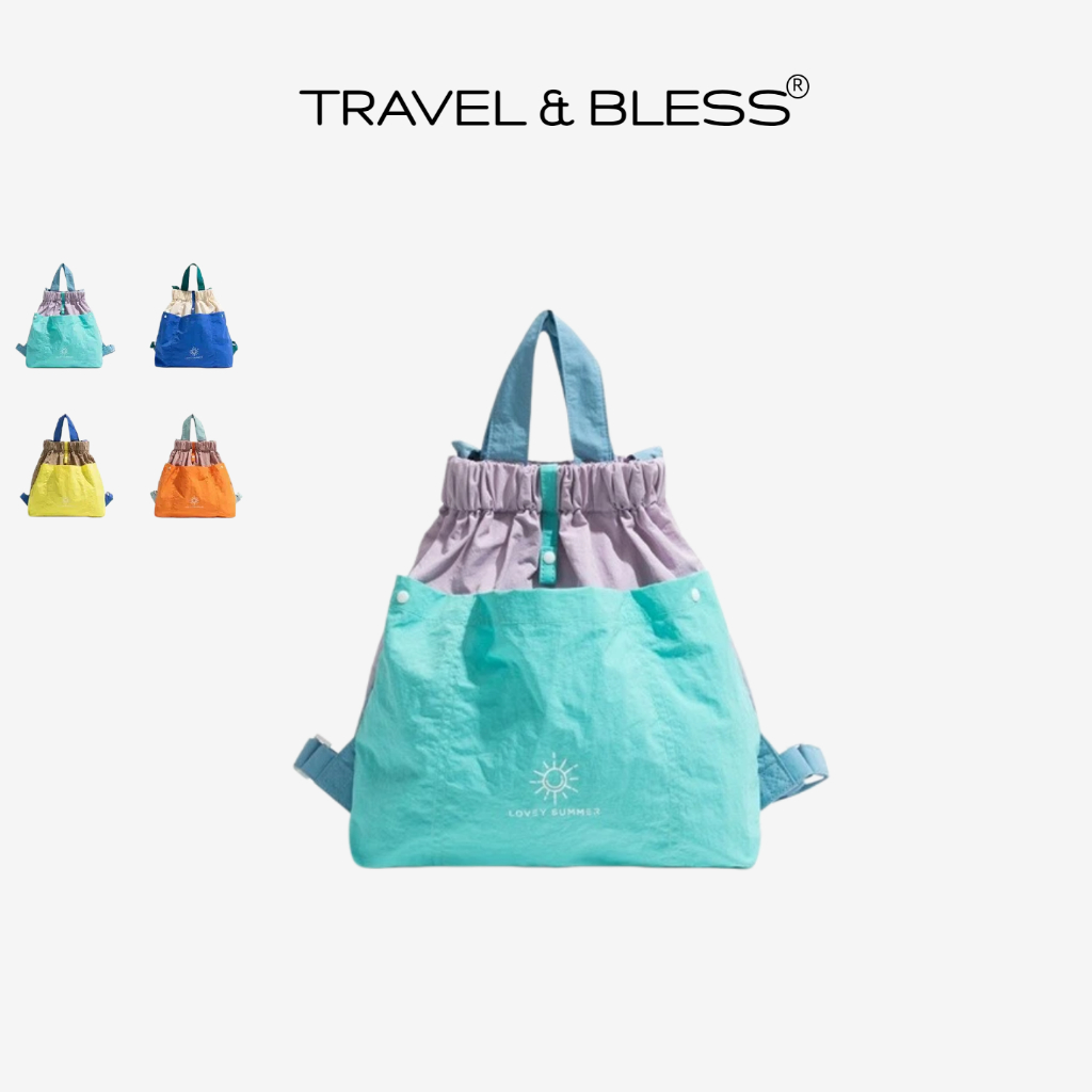 T&B 2in1 น้ําหนักเบาแบบพกพากระเป๋าเป้สะพายหลังกระเป๋าถือแฟชั่น Backbag สําหรับผู้หญิง #048