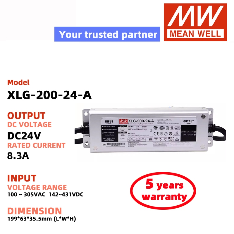 MEAN WELL XLG-200-12-A XLG-200-24-A XLG-200-LA/200-HA LED driver power supply MEANWELL Switching Pow