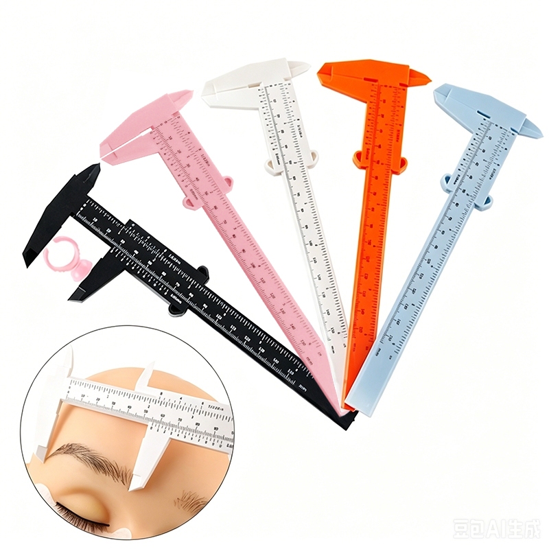150 มม.พลาสติกแบบพกพา Vernier Caliper ไม้บรรทัดสําหรับ Eyebrow Tattoo แต่งหน้าถาวรเครื่องมือวัด Microblading Brow การวัดอุปกรณ์เสริมอุปกรณ์