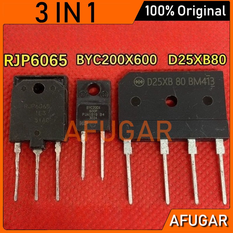 2 คู่ 3-in-1 มือสอง RJP6065 + BYC20X600 + D25XB80 โมดูลสะพานวงจรเรียงกระแสสําหรับเครื่องปรับอากาศอิน