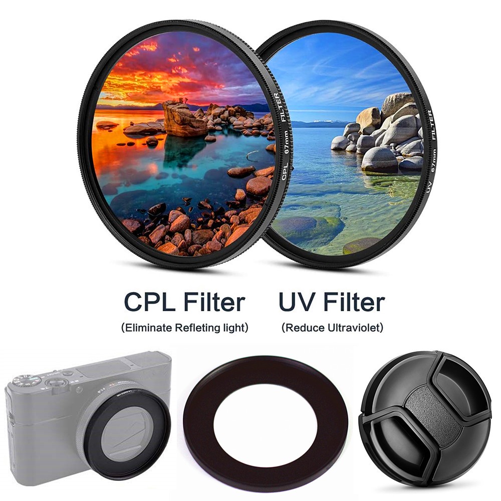 UV CPL Filter & อะแดปเตอร์แหวนเลนส์สําหรับ Sony ZV-1 ZV1 ZV1II RX100 Mark VII VI V VA IV III II RX10