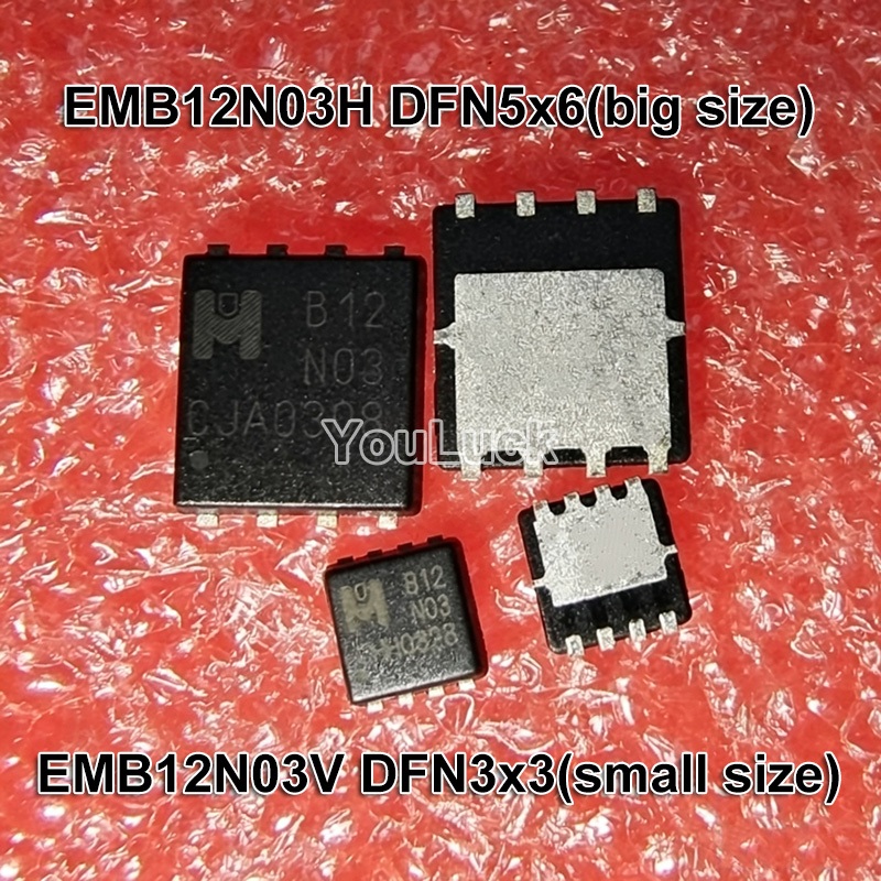 5 ชิ้น/ล็อต B12N03 B12N03R EMB12N03H DFN5x6 EMB12N03V DFN3x3 30V N-Channel MOSFET ทรานซิสเตอร์เดิม