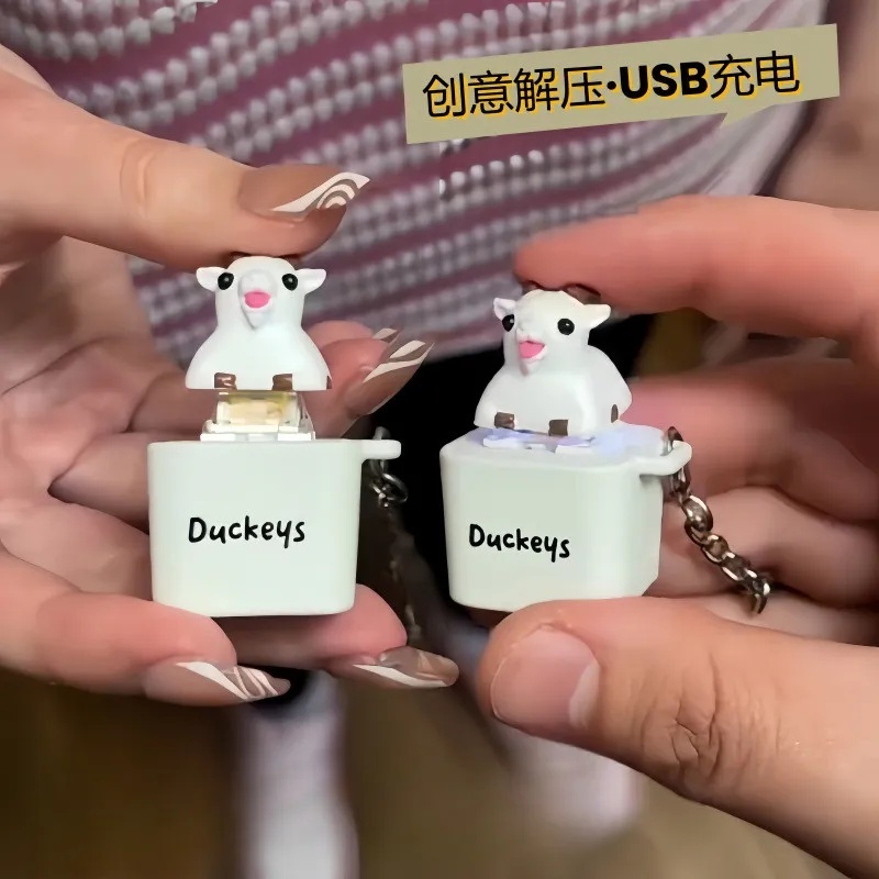 พวงกุญแจเสียงและไฟแกะน่ารัก | กดได้ยินเหมือนจริง Baa | จี้เสียงสัตว์ นํา กระพริบ | ความเครียดบรรเทาสร้างสรรค์พวงกุญแจของเล่นของขวัญ