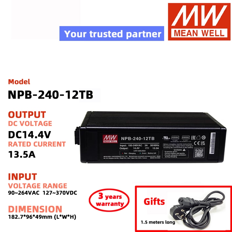 MEAN WELL Charger NPB-240-12TB NPB-240-24TB NPB-240-48TB/240-12XLR/240-24XLR/240-48XLR Meanwell Swit