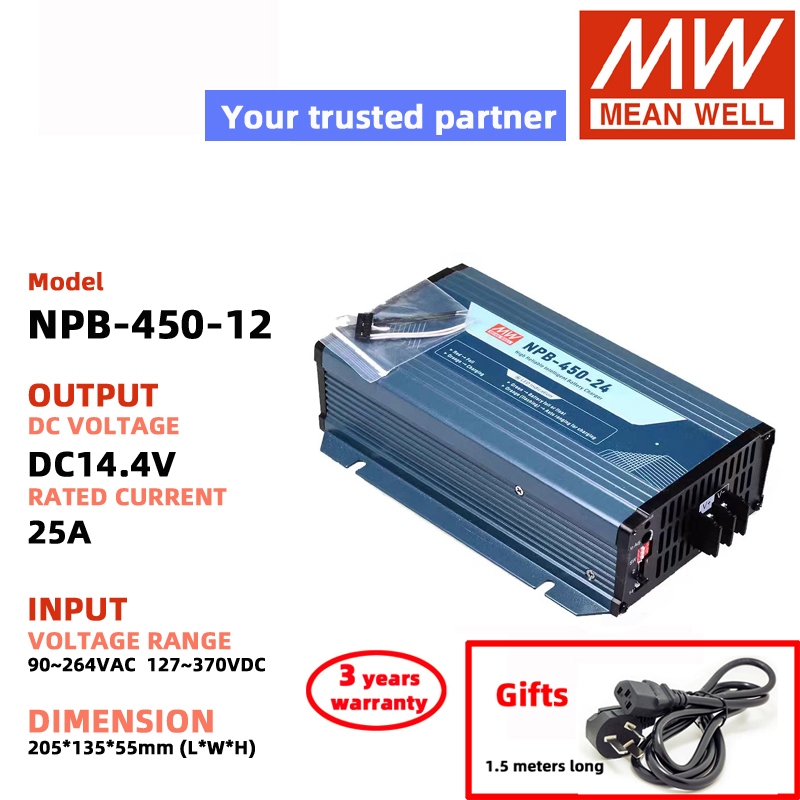 MEAN WELL Charger NPB-450-12 NPB-450-24 NPB-450-48 14.4V 28.8V 57.2V Meanwell Switching Power Supply