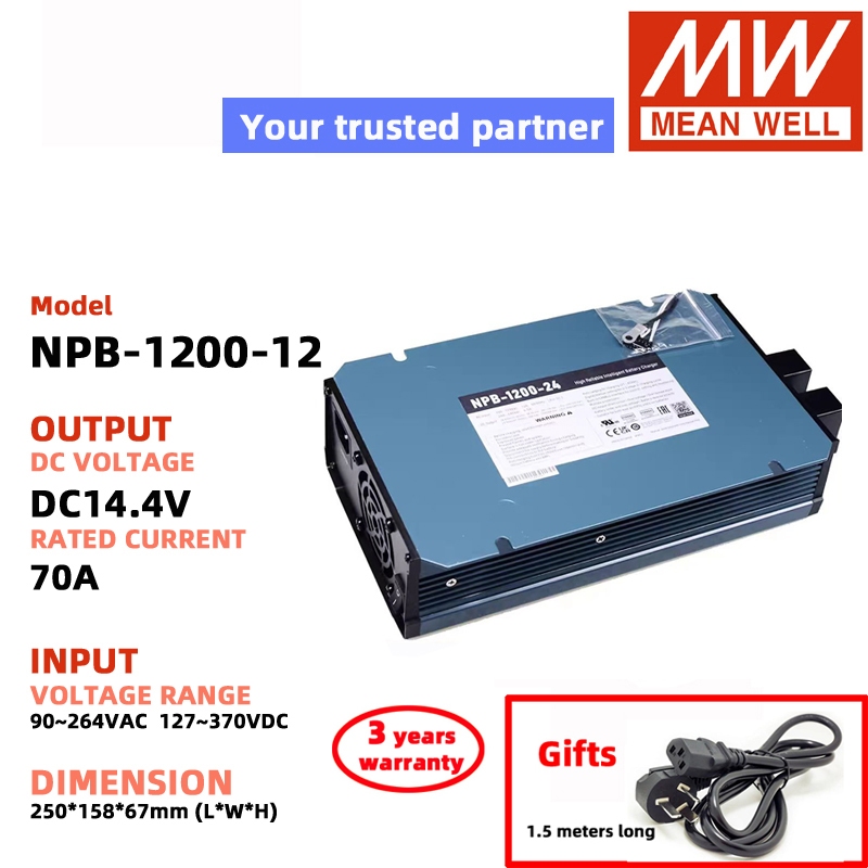 MEAN WELL Charger NPB-1200-12 NPB-1200-24 NPB-1200-48 14.4V 28.8V 57.6V Meanwell Switching Power Sup