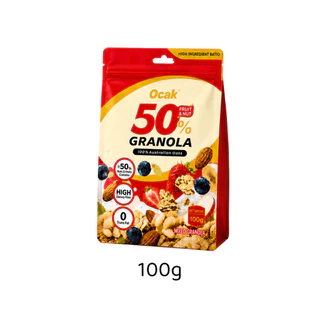 Ocak50% ผลไม้ Nut กรอบข้าวโอ๊ตสําเร็จรูปมีคุณค่าทางโภชนาการอาหารเช้าเครื่องดื่มอาหารทดแทนใยอาหาร