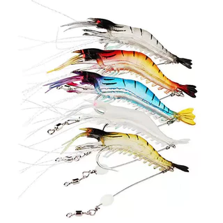 7 สี Luminous ซิลิโคนกุ้ง Soft Lures, 9 ซม.6g ประดิษฐ์ Prawn เหยื่อน้ําเค็มตกปลาน้ําจืด Tackle แพ็คเดียว