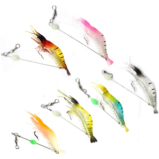 7 สี Luminous ซิลิโคนกุ้ง Soft Lures, 9 ซม.6g ประดิษฐ์ Prawn เหยื่อน้ําเค็มตกปลาน้ําจืด Tackle แพ็คเดียว