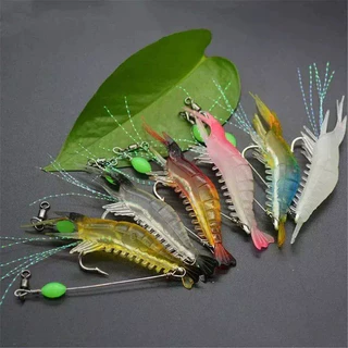 7 สี Luminous ซิลิโคนกุ้ง Soft Lures, 9 ซม.6g ประดิษฐ์ Prawn เหยื่อน้ําเค็มตกปลาน้ําจืด Tackle แพ็คเดียว