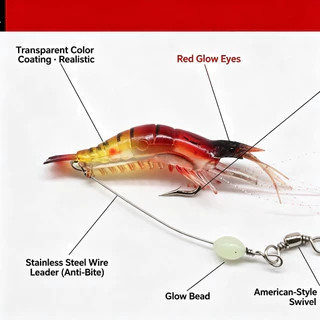 7 สี Luminous ซิลิโคนกุ้ง Soft Lures, 9 ซม.6g ประดิษฐ์ Prawn เหยื่อน้ําเค็มตกปลาน้ําจืด Tackle แพ็คเดียว