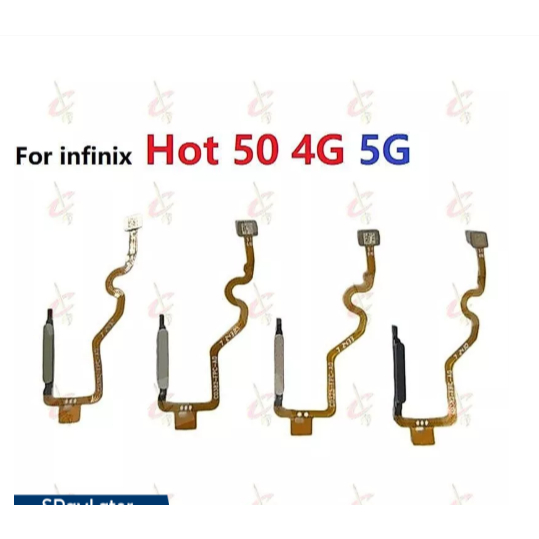 เซ็นเซอร์ลายนิ้วมือพิมพ์ลายนิ้วมือสําหรับ infinix Hot 50 4G 5G ปุ่ม flex X6882 X6720 X6882B