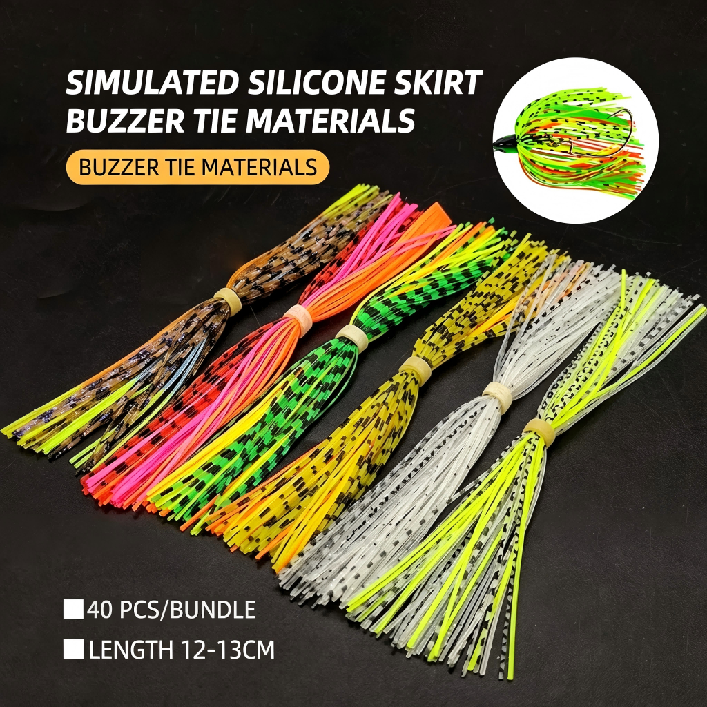 13 ซม.ซิลิโคนกระโปรง Tinsel, DIY Buzz เหยื่อยางกระโปรงวัสดุสําหรับตกปลา Jig Lures ทํา