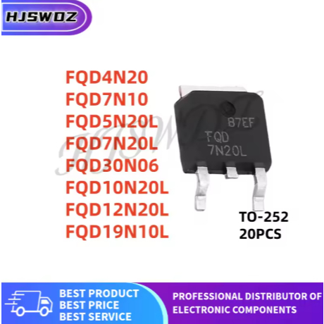 1-5PCS FQD5N20L FQD30N06 FQD12N20L FQD19N10L FQD10N20L FQD7N20 TO-252 หลอด FQD7N