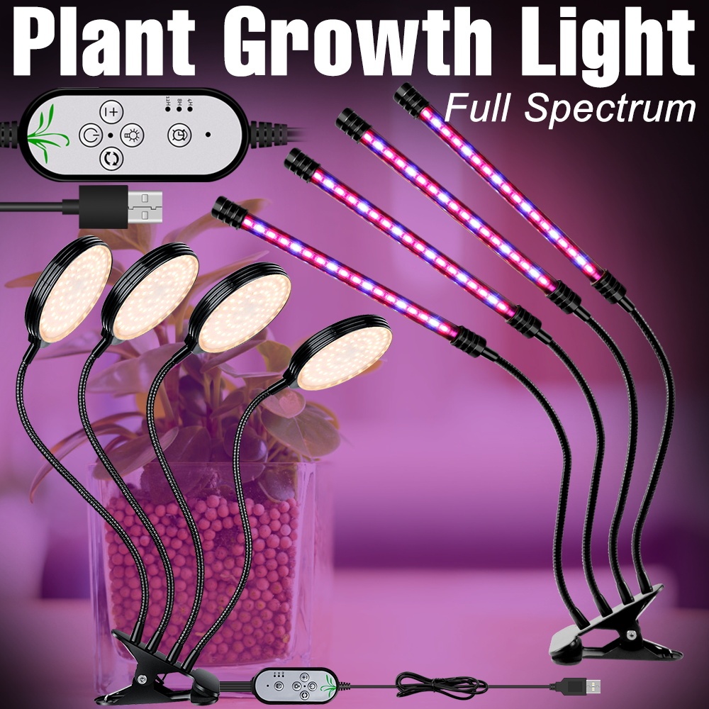 USB เต็มสเปกตรัม LED พืชเติบโตแสงพร้อมคลิป IP66 กันน้ําจับเวลาหรี่แสงได้กล่องการเจริญเติบโตในร่มเติมโคมไฟ 5V เรือนกระจกเต็นท์ Hydroponic เมล็ด Moss Succulent การเพาะปลูกแสง