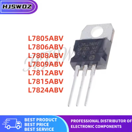 1-5PCS100% คุณภาพ L7805ABV L7806ABV L7808ABV L7809ABV L7812ABV L7815ABV L7824ABV TO-220 ทรานซิสเตอร์