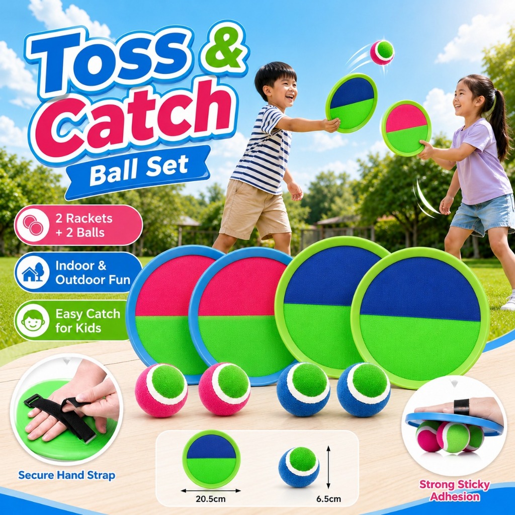Toss และ Catch Ball ชุดสําหรับเด็กอายุ 3 4 5 6 7 8+ ของเล่นเกมจับ, ของเล่นเกมบอลสนามเด็กกลางแจ้ง, นอก Backyard Catch Ball ของเล่น, ของขวัญสําหรับวันเกิดคริสต์มาส