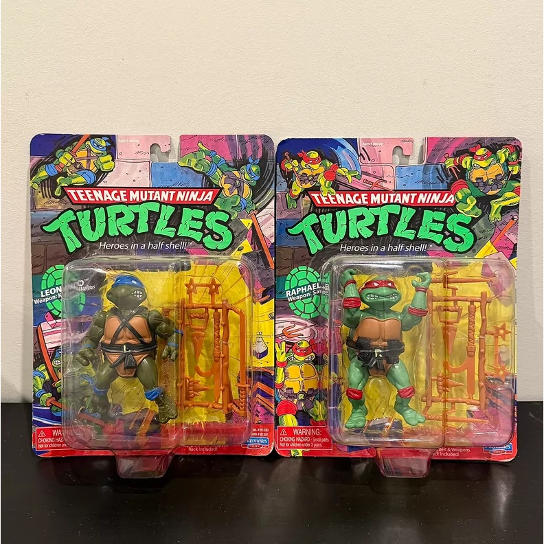 Playmates Teenage Mutant Ninja Turtles TMNT 1998 Reissue Scroll Card & Action Figure