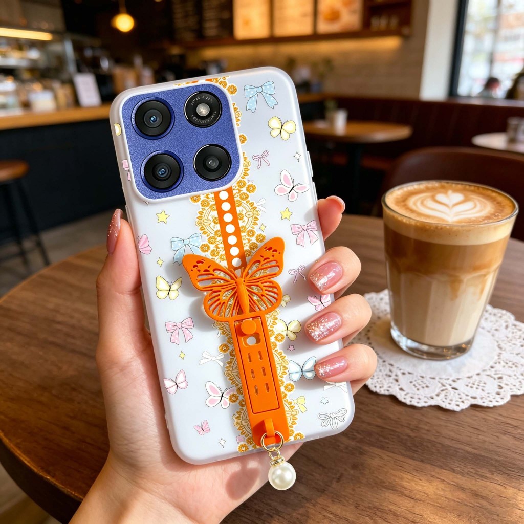 ขาตั้งผีเสื้อเคสโทรศัพท์ Fit สําหรับ Motorola Moto G55 G56 G66J G60 G64 G73 G75 G84 G86 Power 4G 5G 