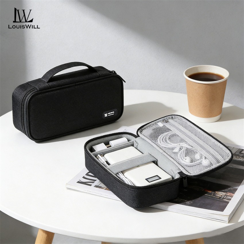 LouisWill Digital Storage Bag Travel Organizer กระเป๋าอุปกรณ์อิเล็กทรอนิกส์ USB Cable Storage Bags Large Cable Organizer Bag