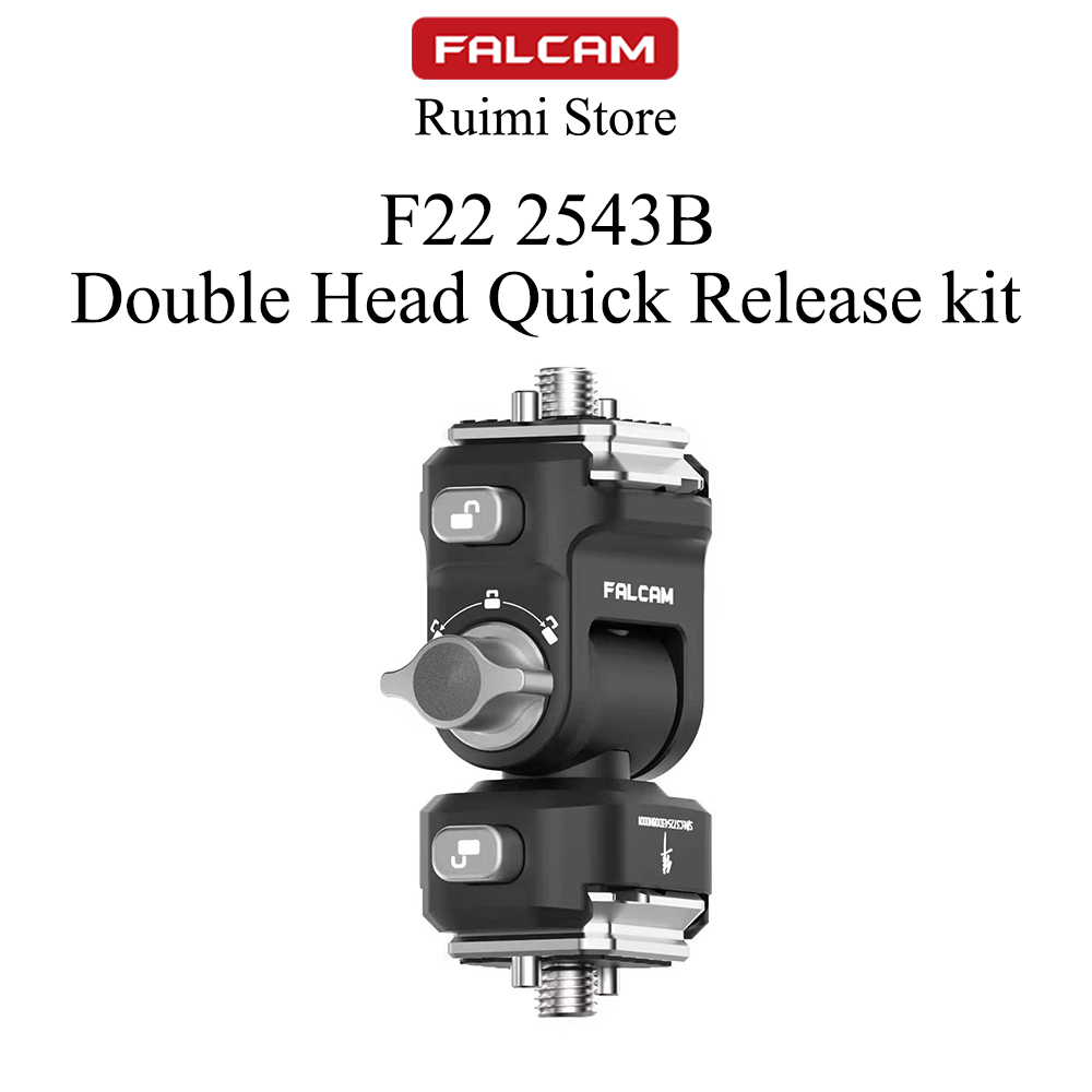 FALCAM F22 2543B Double Head Quick Release Tilting Monitor Mount สีดํา
