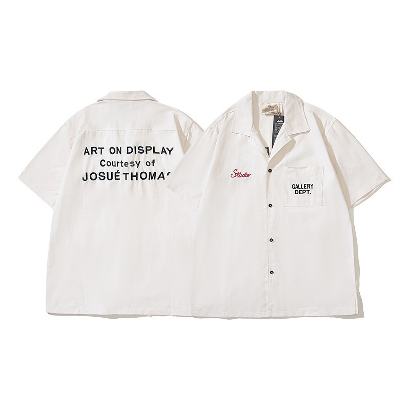 Gallery Dept Stadium Uniform เสื้อยืดปักสีขาว Parker