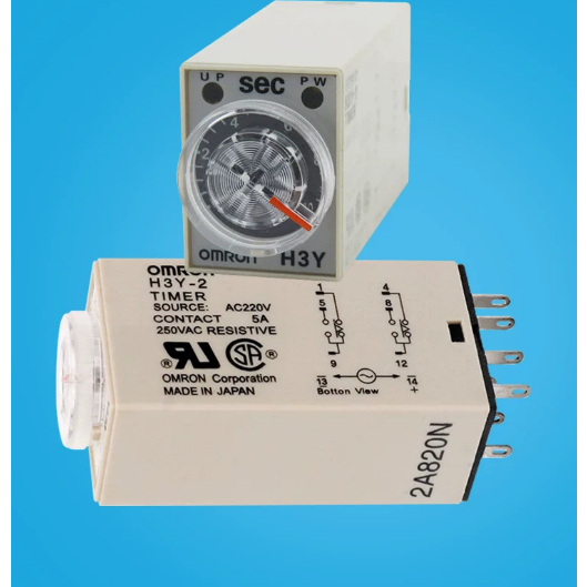 OMRON รีเลย์ H3Y-2 รีเลย์เวลา AC220V รีเลย์ 24V จับเวลาสวิทช์ 1S 6M จับเวลา H3Y-2-C H3Y-4-C