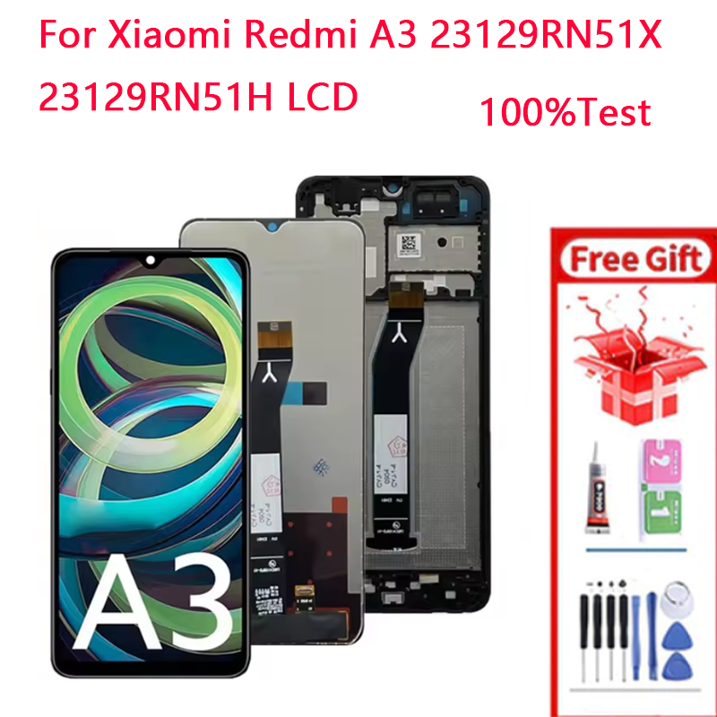 จอแสดงผล LCD สําหรับ Xiaomi Redmi A3 23129RN51X23129RN51H Touch Screen Digitizer Assembly กรอบอะไหล่