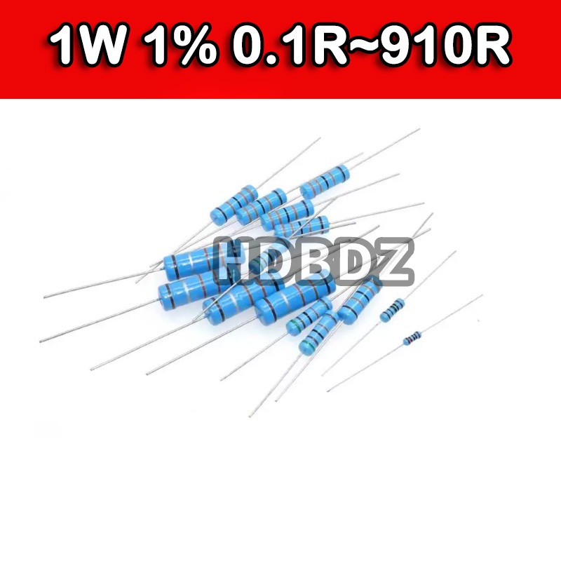 50PCS 1W 1% 0.1R~0.91R IC Metal Film Resistor ความแม่นยําความต้านทานฟิล์มโลหะ