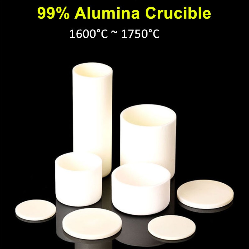 เครื่องบดทรงกระบอกอลูมิเนียม 99% พร้อมฝาปิดความบริสุทธิ์สูง Al2O3 ทนความร้อนได้ 1600°C สําหรับการวิจ