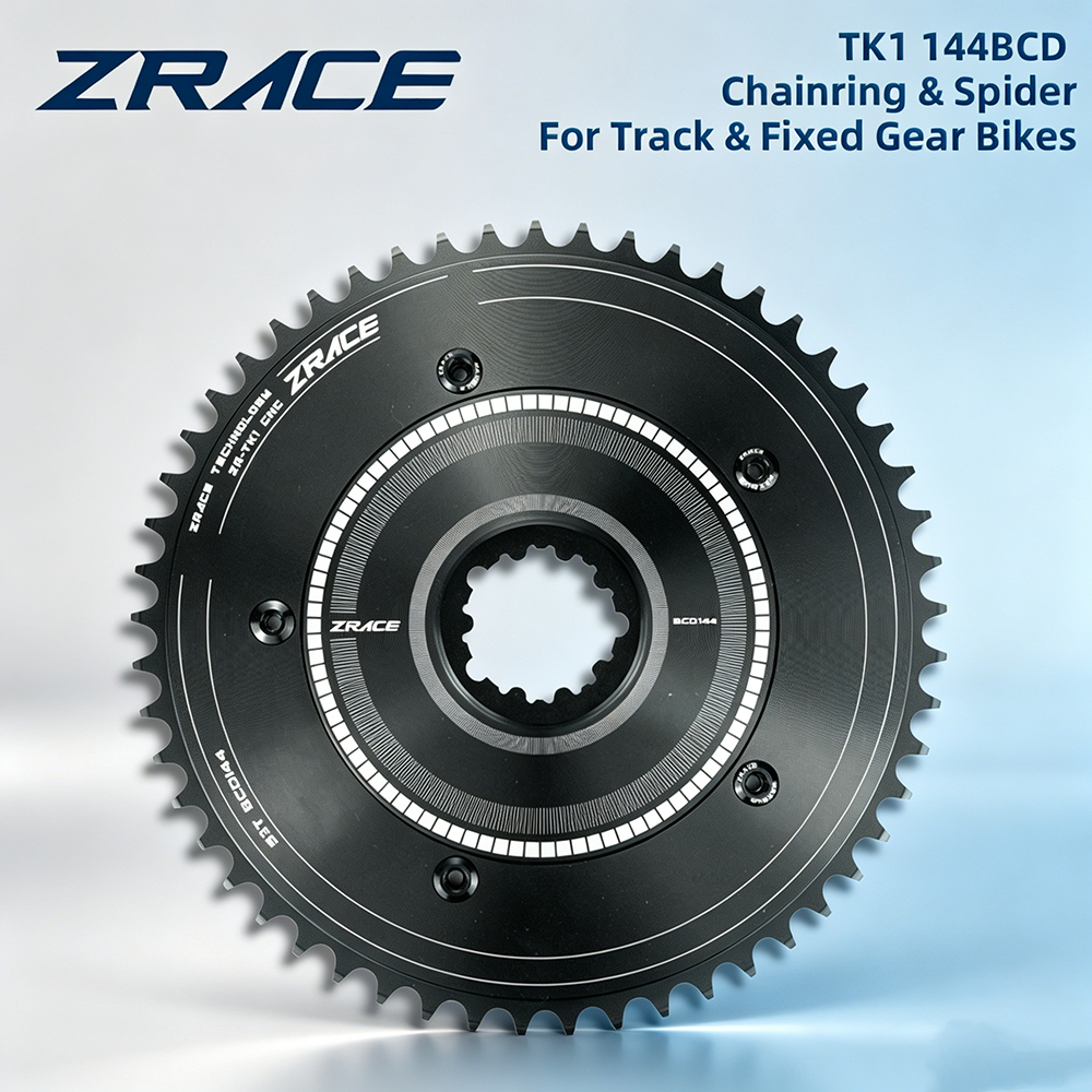 ZRACE BCD144 Track Chainring & Spider Set 3-Bolt Direct Mount Fixed Gear Crankset Accessory