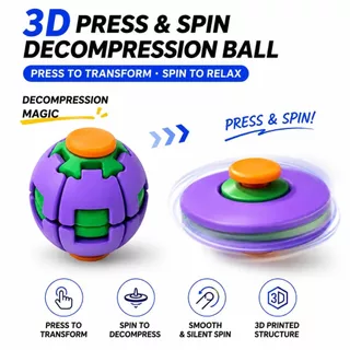 💖จัดส่งภายใน 12H💖2PCS 3D การพิมพ์ Decompression Ball กดหมุน Dual Play Fidget Spinner สํานักงานแบบพกพาความเบื่อหน่ายบรรเทาของเล่นขนาดเล็ก