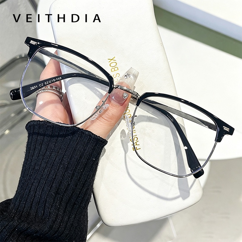 VEITHDIA إطار نظارة TR90 بحماية من الضوء الأزرق — ريترو — صورة 7