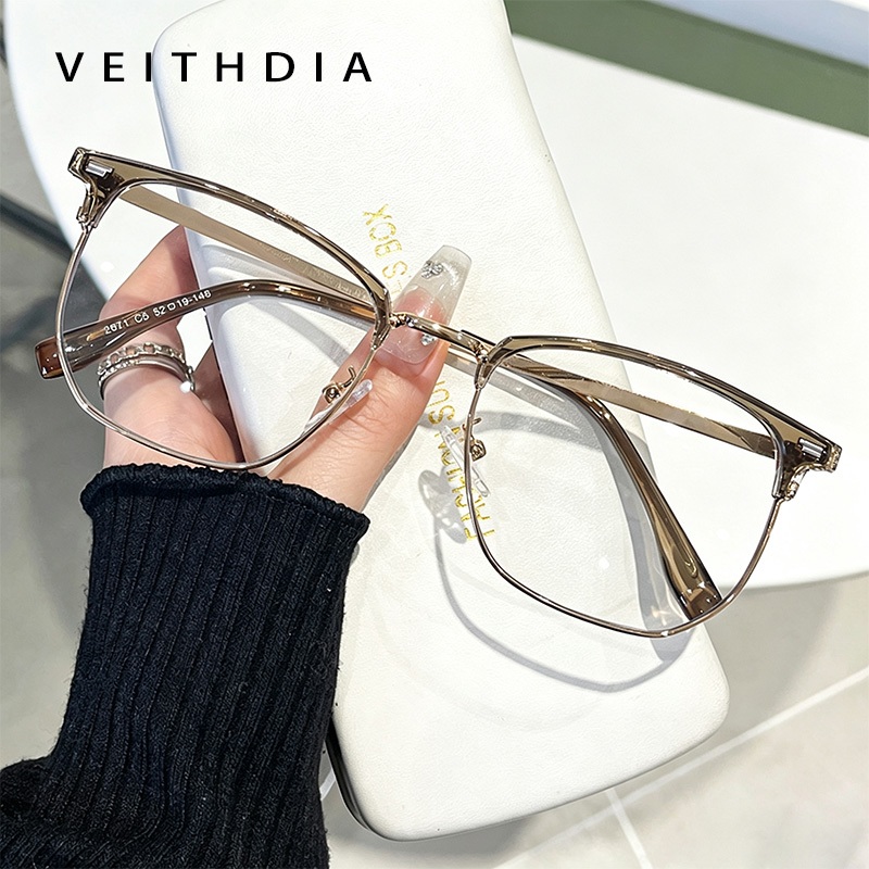 VEITHDIA إطار نظارة TR90 بحماية من الضوء الأزرق — ريترو — صورة 8