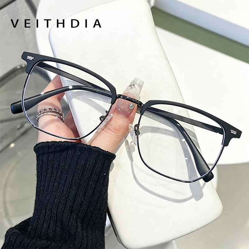 VEITHDIA إطار نظارة TR90 بحماية من الضوء الأزرق — ريترو — صورة 2