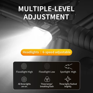 SMILING SHARK QXD345 ไฟ LED จักรยาน Super Bright ไฟท้ายจักรยาน 6 โหมดไฟด้านหน้า 5 โหมดไฟท้าย Type-c ชาร์จกันน้ํากลางแจ้งขี่จักรยาน Light ชุด