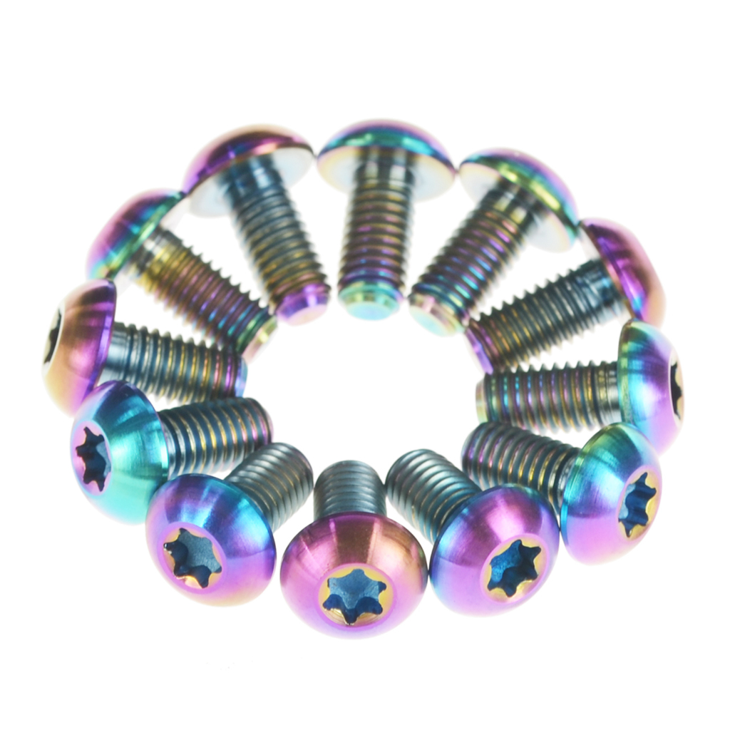 Wanyifa 12 ชิ้นไทเทเนียม Ti Bolt M5x10 12 มม. ที่ใส่ขวด T25 Torx หัวสกรูสำหรับอุปกรณ์ขี่จักรยาน — صورة 7