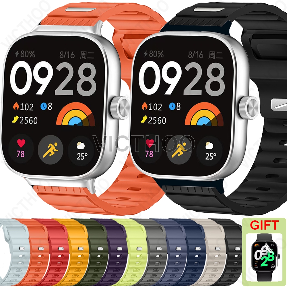 สายรัดซิลิโคนสายรัดข้อมือระบายอากาศอุปกรณ์เสริมสําหรับ Redmi Watch 6 5 4 / Xiaomi Smart Band 10 Pro 9 Pro 8 Pro