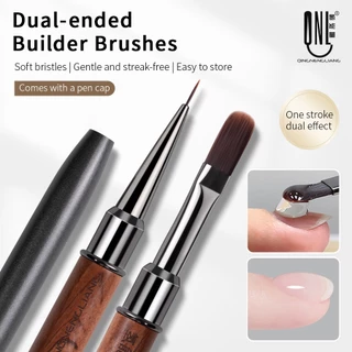 ปากกาแปรง Dual End ไม้จันทน์ ปลายคู่ คุณภาพแบรนด์ ลากเส้น+ต่อเจล พู่กันเพ้นท์เล็บ งานเจล อะคริลิค มือใหม่หัดใช้ พร้อมส่ง