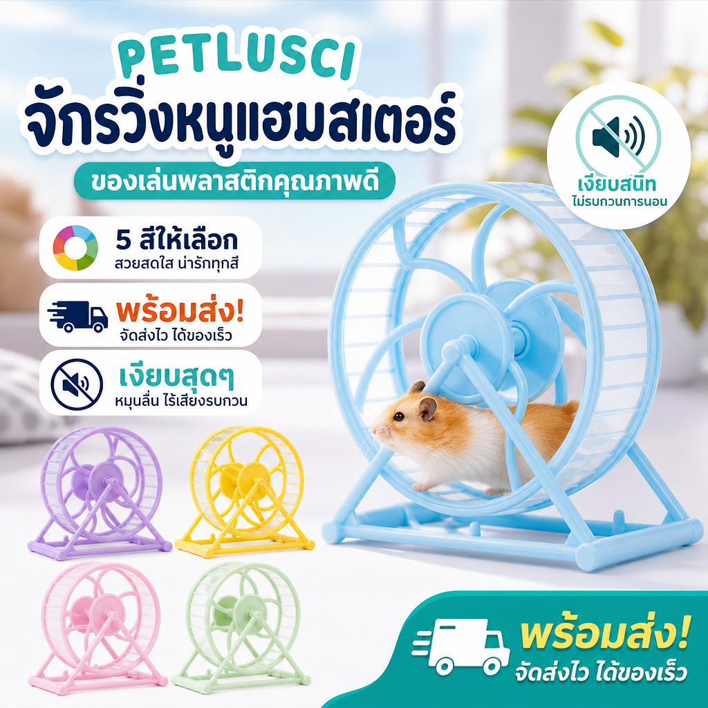 ล้อวิ่งหนูแฮมสเตอร์ โปร่งใส มีเสียงเงียบขณะวิ่ง ถอดแยกชิ้นส่วนได้สะดวก ของเล่นสำหรับสัตว์เลี้ยง