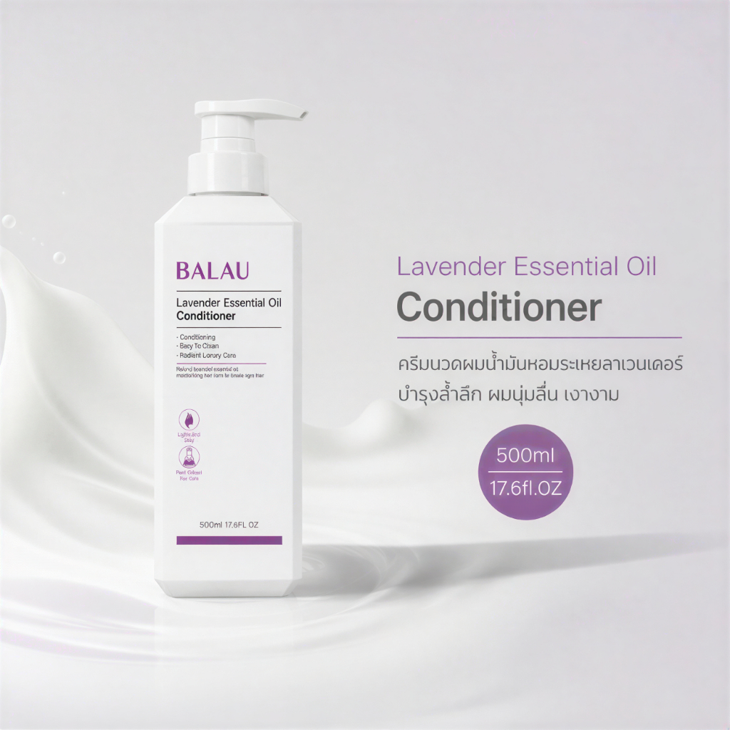 BALAU ครีมนวดผมลาเวนเดอร์ 500ml ฟื้นฟูผมเสีย ผมนุ่มลื่น เนียน สารสกัดธรรมชาติ